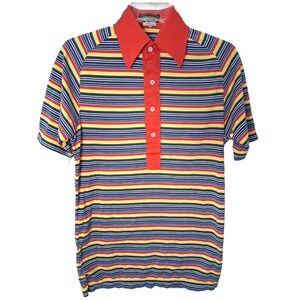 Vintage 80s Hogan Golf Polo‎ Shirt Striped Size Small Preppy Academia Golf Korea